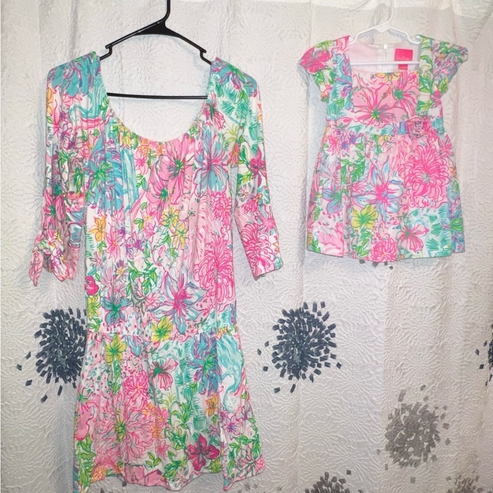 Mommy and Me Lilly Pulitzer dresses in Paradise found print